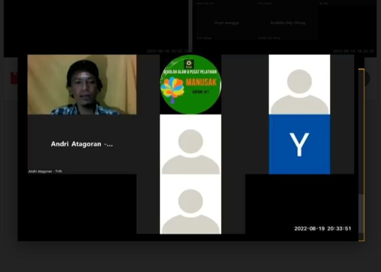 Manager Maiziru Production House, Vicky Bin Mohamed (pojok kiri atas) dalam Seri Berbagi Bagian Kedua, Jejaring Pemimpin Muda (Perempuan) Inspiratif NTT pada Jumat, 19 Agustus 2022 malam melalui zoom meeting / Foto Tangkapan Layar Zoom Meeting