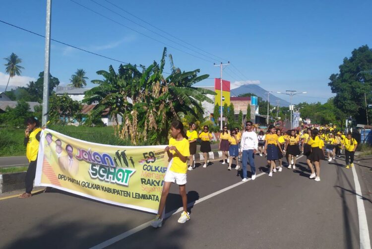 Kegiatan jalan santai DPD II Partai Golkar Kabupaten Lembata / Foto : BentaraNet