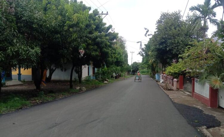 Ruas jalan di wilayah Kota Baru, Lewoleba yang dikerjakan menggunakan dana PEN / Foto : BentaraNet (Dominikus Karangora)