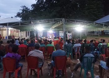 Ratusan warga Desa Lite, Kecamatan Adonara Tengah menghadiri kampanye terbatas Caleg Perindo Nomor Urut 4 Dapil III Flotim (Adonara Tengah, Wotan Ulumado, Adonara Barat) Marianus Samson Padak Atagoran pada Senin, 05 Februari 2024 / Foto : BentaraNet