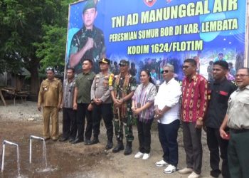 Peresmian Sumur Bor, Wujud Nyata TNI AD Manunggal Air untuk Warga Tiga Desa di Lembata