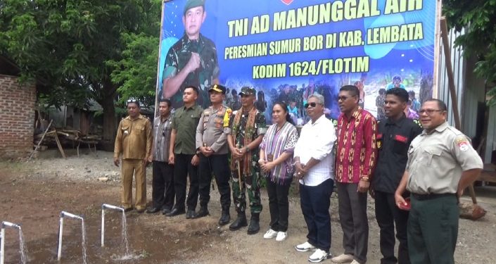 Peresmian Sumur Bor, Wujud Nyata TNI AD Manunggal Air untuk Warga Tiga Desa di Lembata